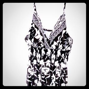 LONG SPAGHETTI STRAP  FLORAL SUMMER DRESS